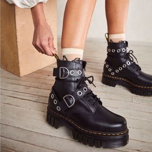 Black Dr. Martens Audrick Lace-Up Hardware Boots (US 6) - Runs Large